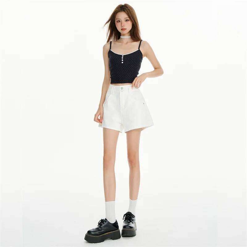 Summer New Solid-color Thin Loose Denim Shorts. Fashionable and Versatile Casual High-waisted Three-point Short Jeans for Ladies C260206