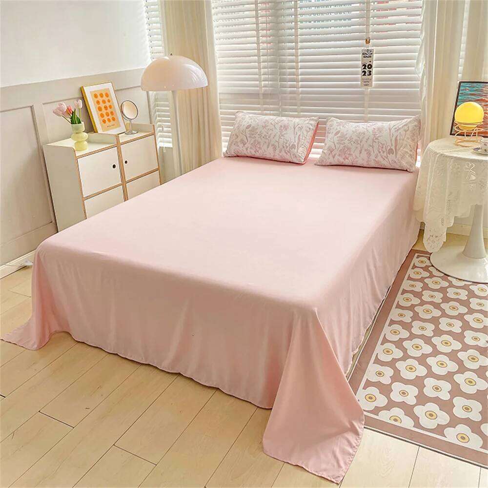 Beautiful Duvet Cover Cute Plant Flower Sheet for Women and Girls Washed Cotton Pillowcase Home Textiles Four-Piece Bed Set XJ260206