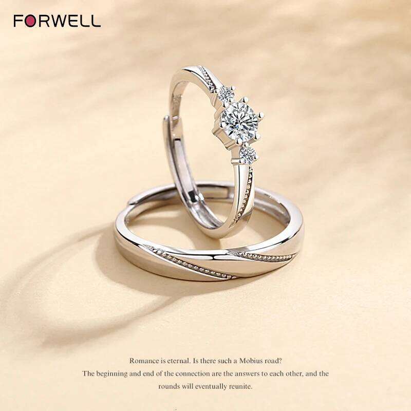 FORWELL Adjustable Rings Set Best Friends Chic Matching Couple Jewelry Unique Valentine's Day Birthday Gift for Her W260206
