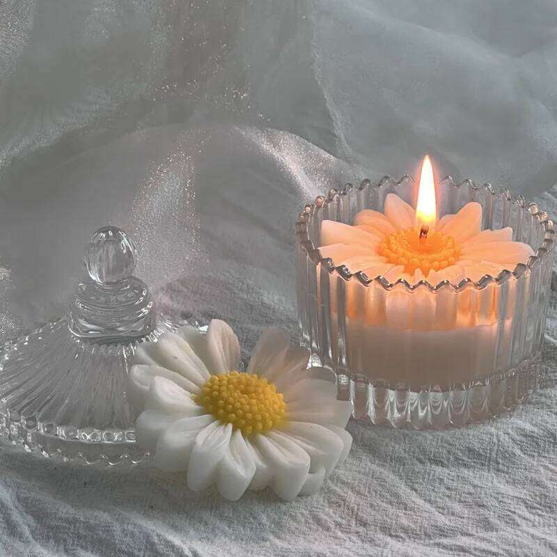 Sunflower Daisy Scented Cup Candle Handmade Aromatherapy Yellow Soy Wax Home Decor Birthday Graduation Festival Gift Friend S260205