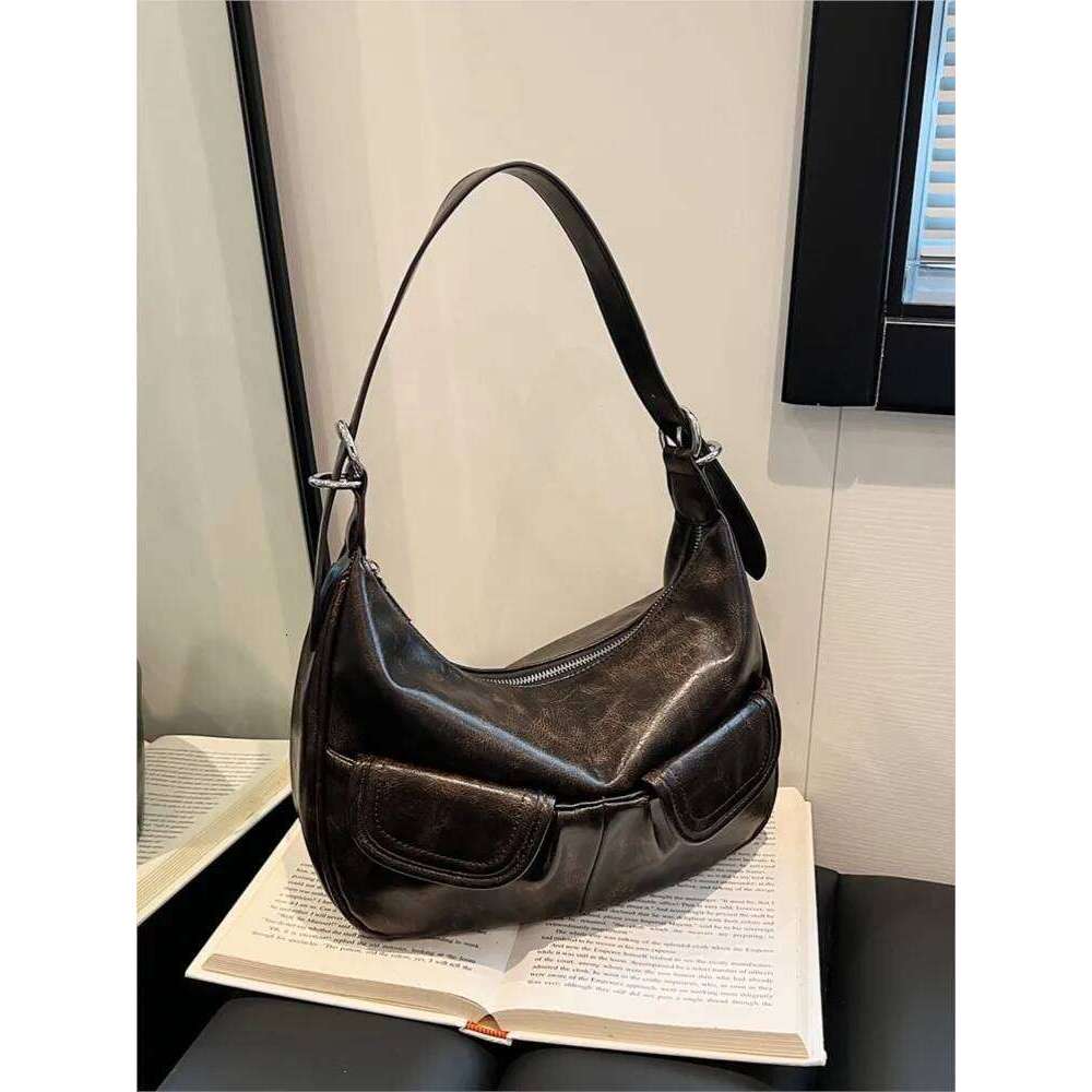 JIAERDI Vintage Coffee Shoulder Women Retro New Autumn Pocket Chic Casual Underarm Bag Female Hot Girls Y2k Handbag Bolsa Y260205