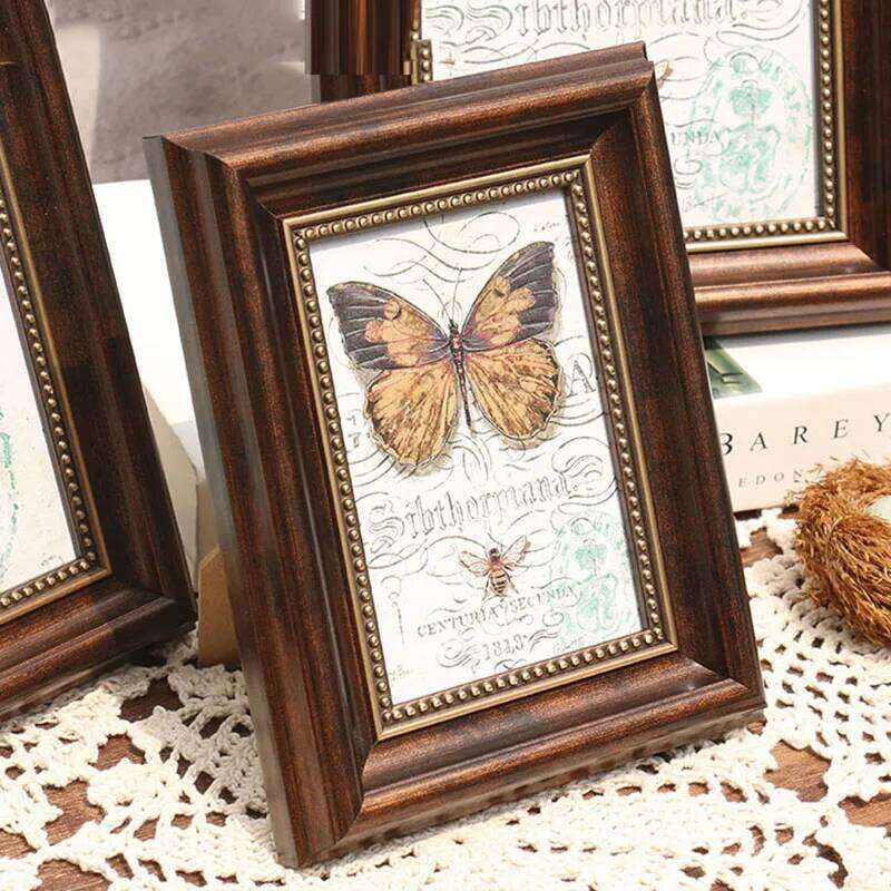 Retro Style Home Setting 1 Pc American Desktop Decoration Decor Photo Frame On Background Wall S260205