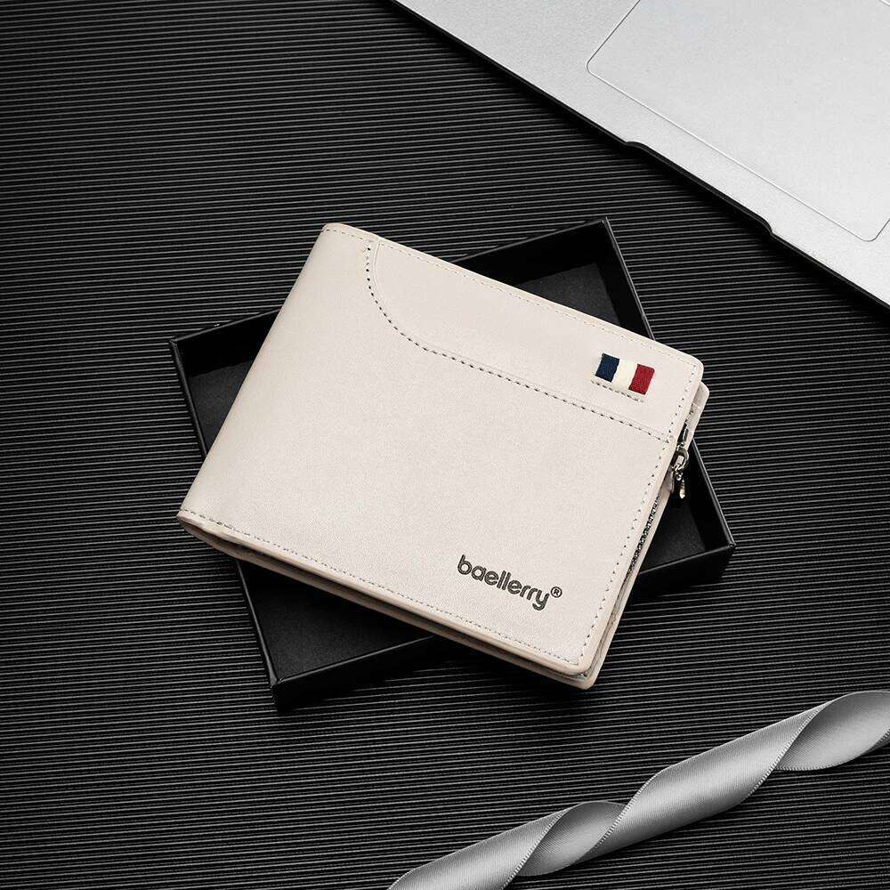 New Short Wallets High Quality Card Clips Zipper Male Coin Purse ID & Photo Holder Luxury Big Capacity Men Wallet Y260206