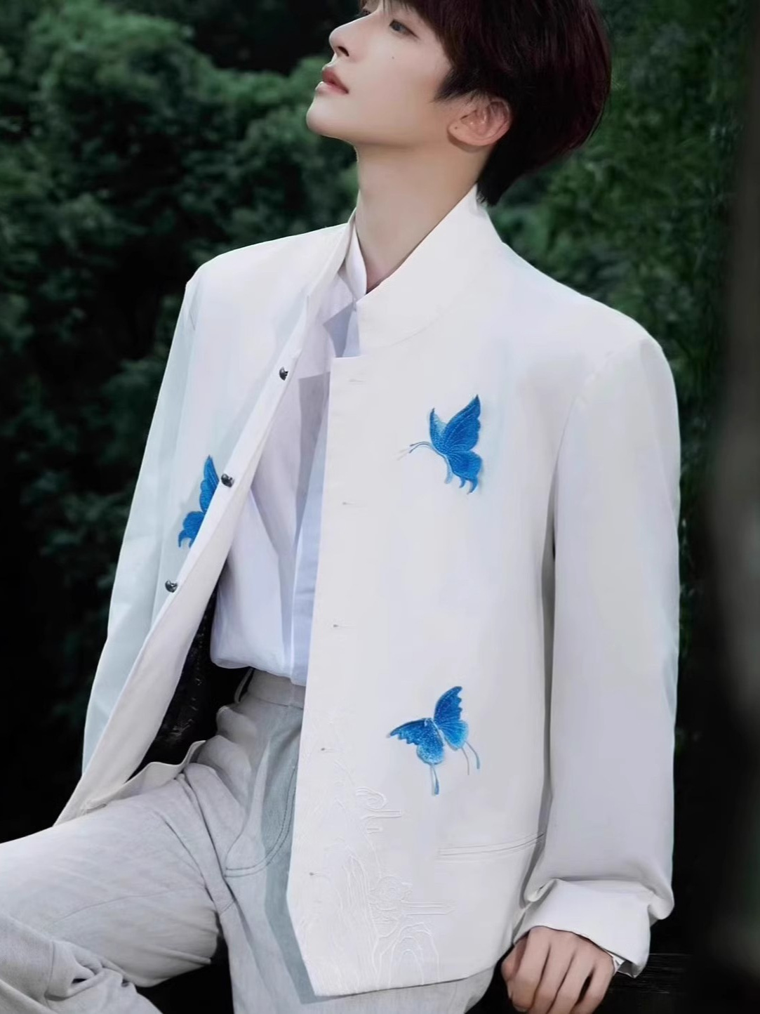 2026 New Chinese Style Men Suit Spring Autumn Chic Premium Feeling Fashion Butterfly Embroidery Design Coat Free Shipping