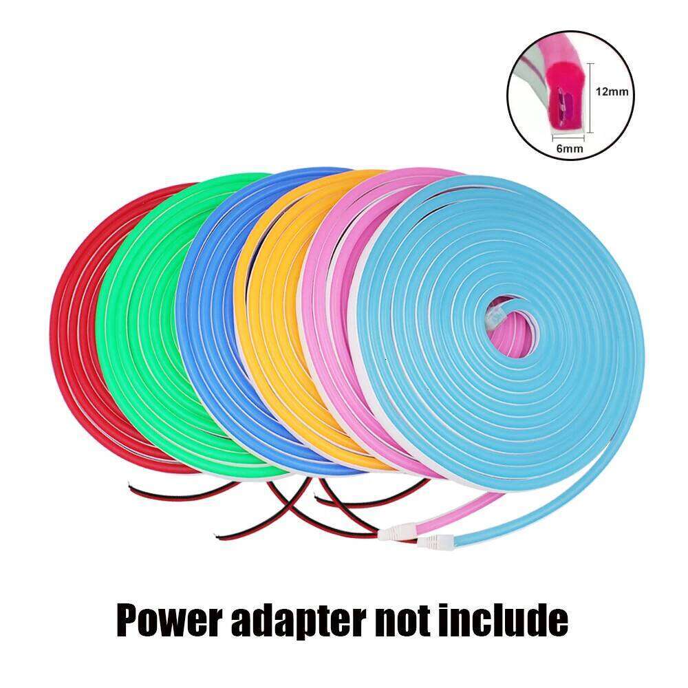 Neon DC 12V IP65 Waterproof 2835 120Leds/M White/Blue/Pink/Yellow/Red/Green Flexible Ribbion Rope LED Strip 0.5M 1M 3M 5M Z260206
