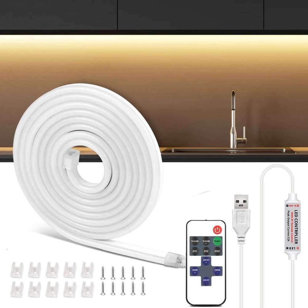 Ruban LED Strip With Remote Control Dimmable ON/OFF 1M 2M 3M IP65 Waterproof Neon Rope Lamp Tube 5V USB led chambre Z260206