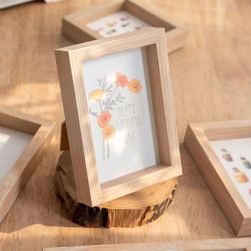 Photo Frame Decorative Wooden Desktop and Wall for Living Room Bedroom S260205