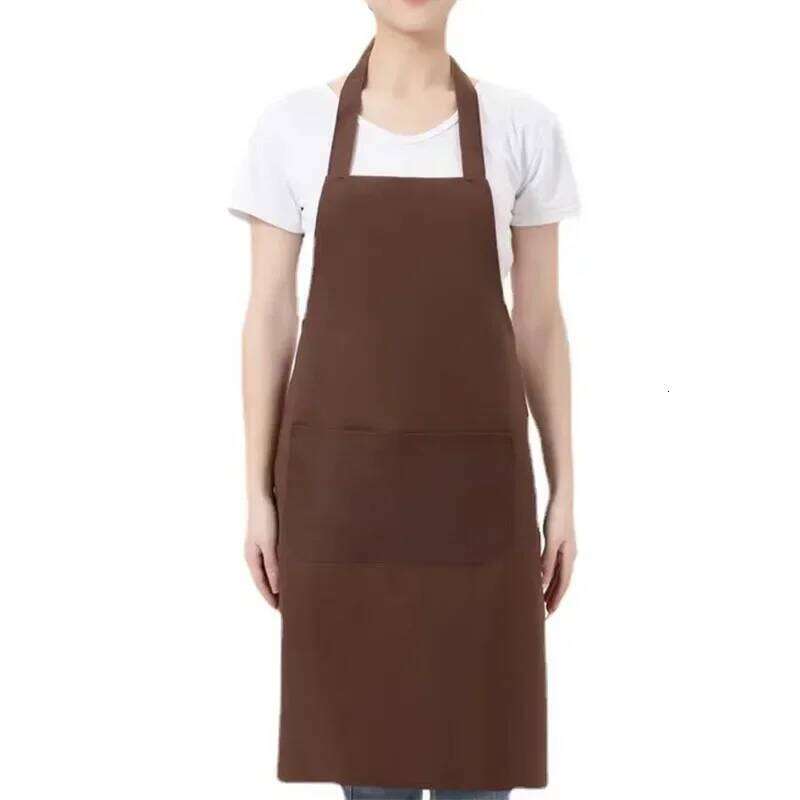 Adjustable Cooking Unisex Household Solid Color Chef Waiter Barbecue Hairdresser Adult Pocket Apron Kitchen Supplies Tool S260205 3f6