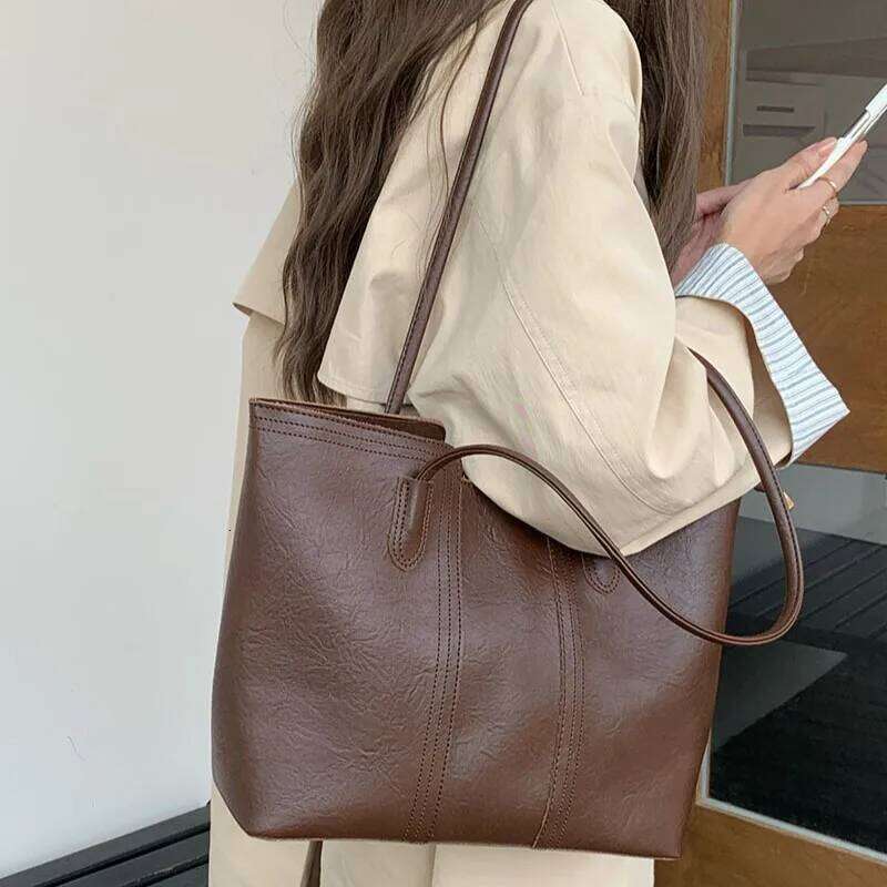Casual large capacity totes designer women shoulder bags luxury pu leather composite bag big Commuter lady purses and handbags Y260205