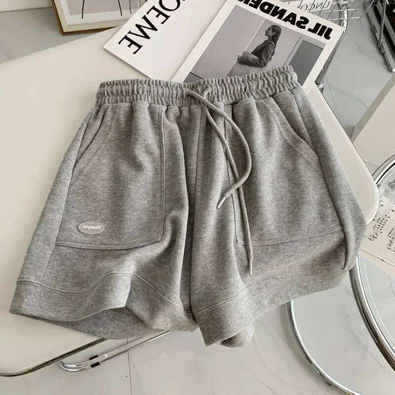 2025 Women's Comfortable Loose Wide-legged Drawstring A Pants Waist Slim Fit Casual Home Versatile Sports Shorts New XJ260206
