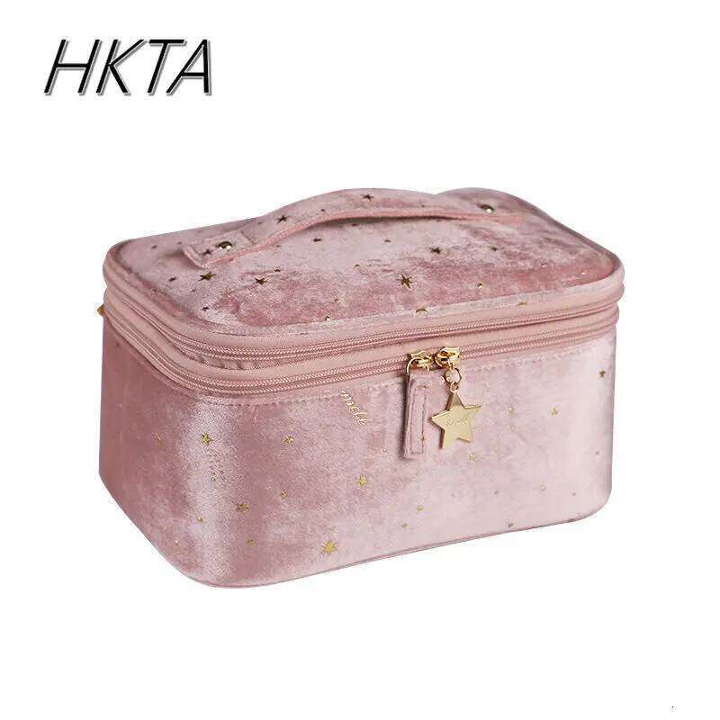 Lolita Embroidery Portable Makeup Women Large Capacity Printing Pink Cosmetic Organizer Bags Ladies Cute Storage Bag Girls Y260206