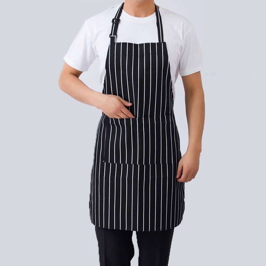 1pc Adjustable Adult Striped Restaurant Chef Apron Outdoor Camping Picnic Kitchen Cook Aprons S260205