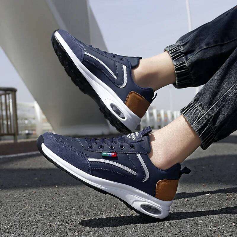 Luxury Sneakers Summer Thick Soled Fast Drying Anti Slip Height Increasing Walking Shoes PU Leather Footwear Tennis for Men