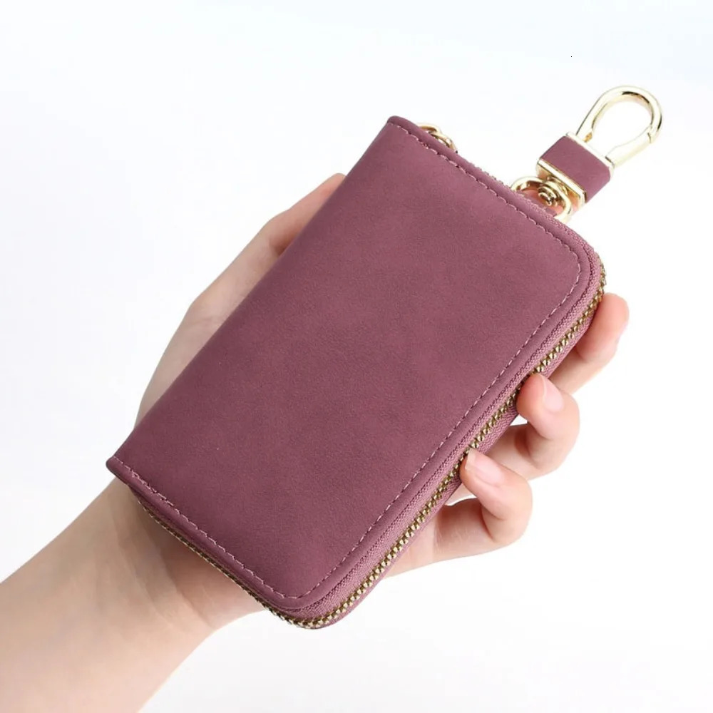 Zipper Closure Keychain Pouch Durable Key Ring Housekeepers Key Holder Waist Hanging Waterproof Car Key Organizer Card Bag 260129