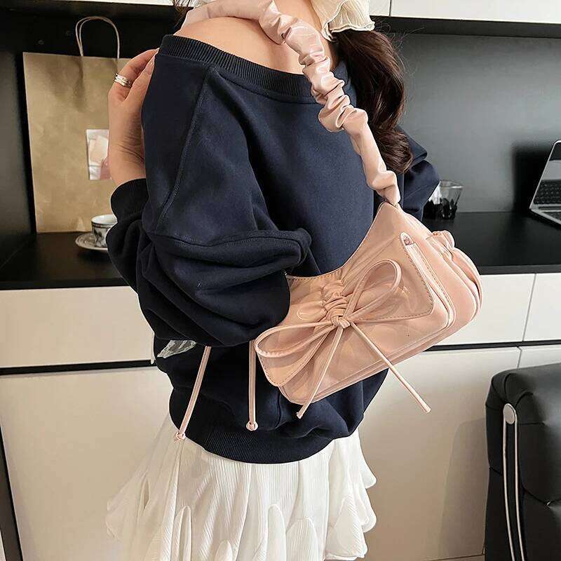 Pleated Strap Flap Shoulder Bags For Women Bow knot Decored Crossbody Messenger Bag 2025 Latest Trends Luxury Designer Handbags Y260205