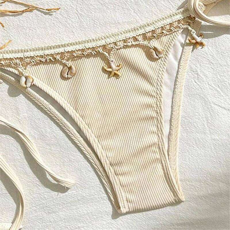 Sexy Red Shiny Triangle Micro Thong Bikinis Sets for Women Mini Swimwear Bathing Suits String Halter Bikini Mujer Swimsuit 2024 Z260206