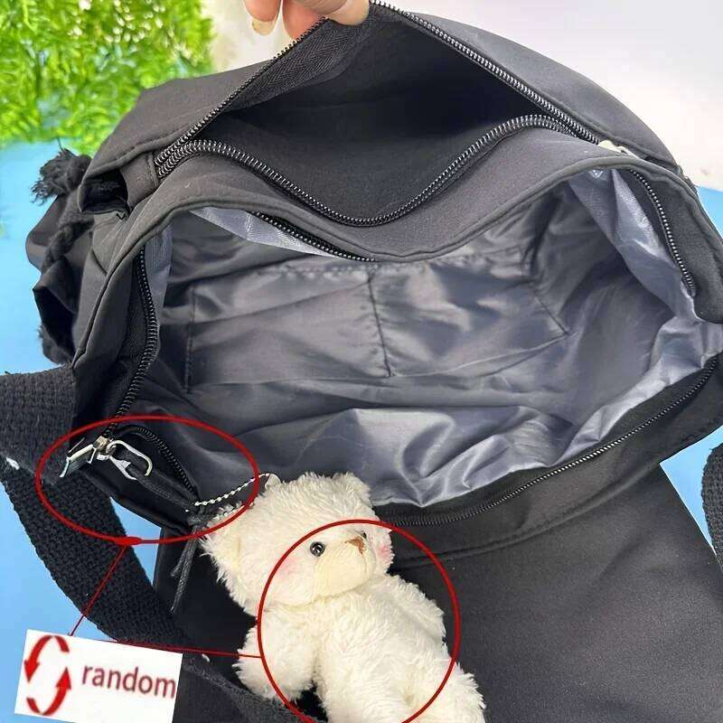 Return To Nylon Shoulder Bag, Large Capacity Crossbody for Teen Girls Men Harajuku Messenger Bag Student School Bags XJ260129