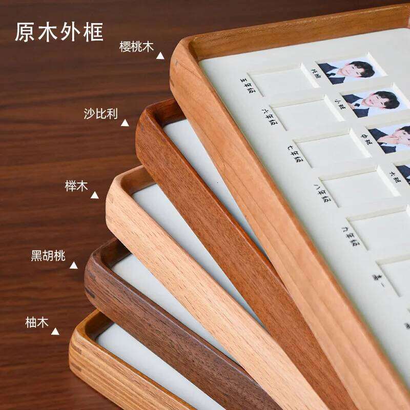 For Solid Wood Photo for Graduation and ID Pictures 1-Inch & 2-Inch Document Storage Elegant Display Frame Home Decor S260205