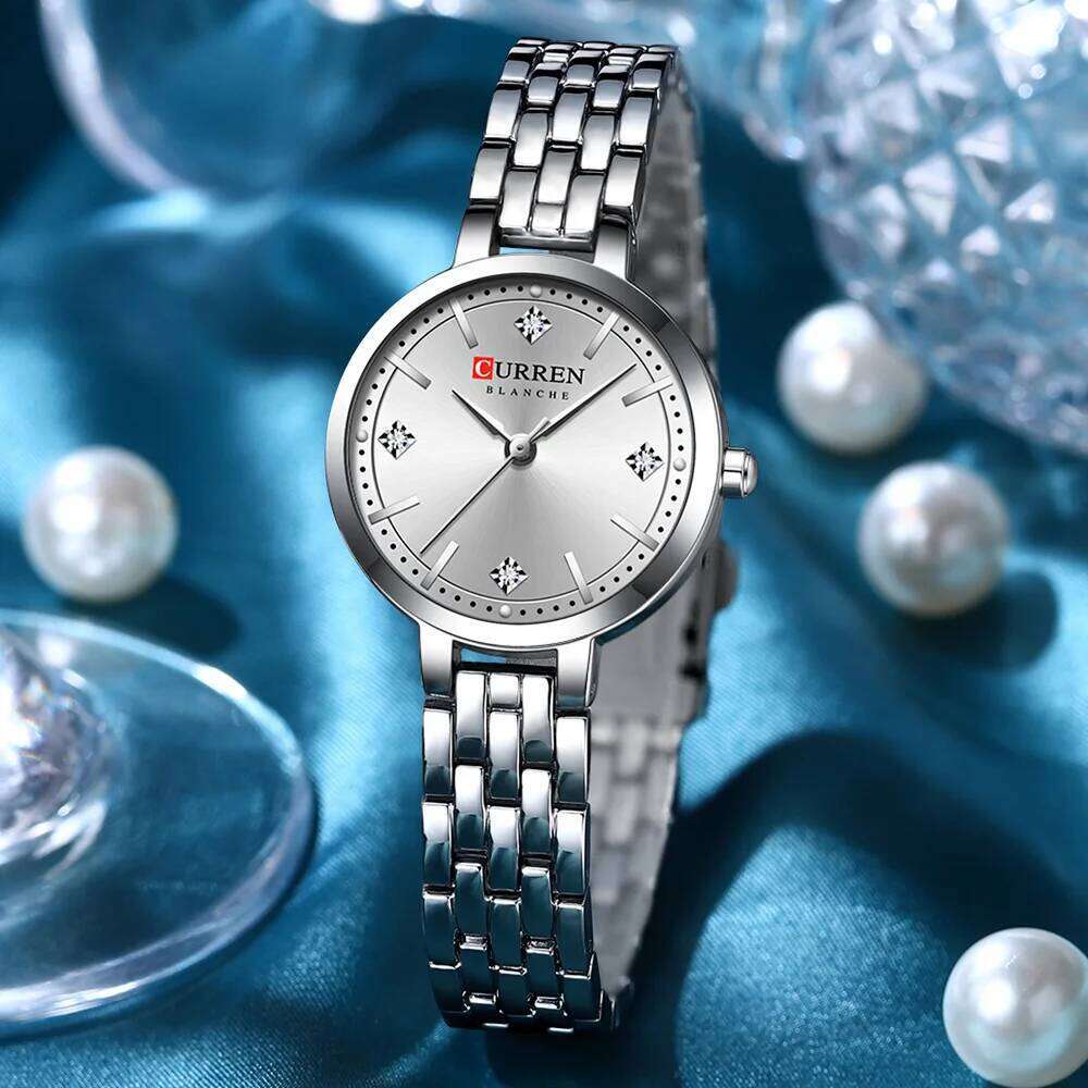 CURREN Watch New Diamond Set Small dial Women's Luxury Steel Chain Band Watches Z260206