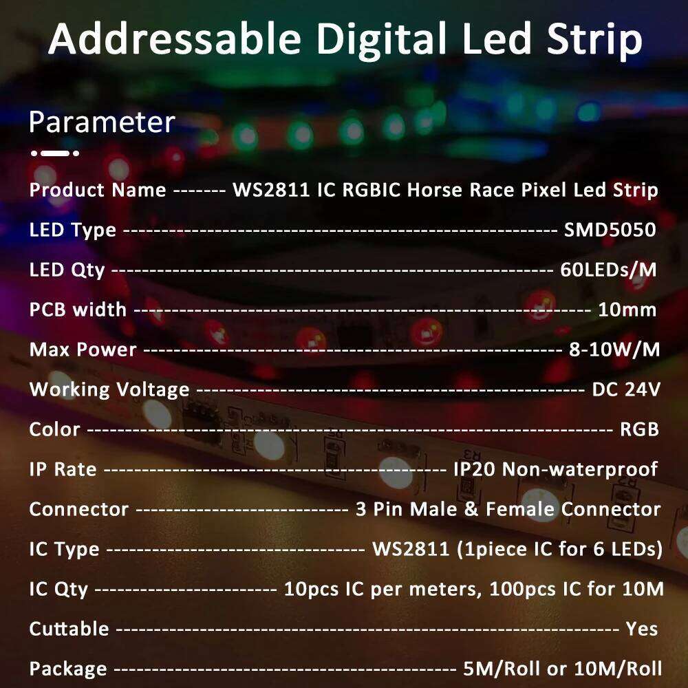 LED Strip RGBIC 5050 24V WS2811 5M 10M 15M 20M RGB IC Horse Running Water Flowing Lights Tape Diode Ribbon Room Decoration Lamp Z260206