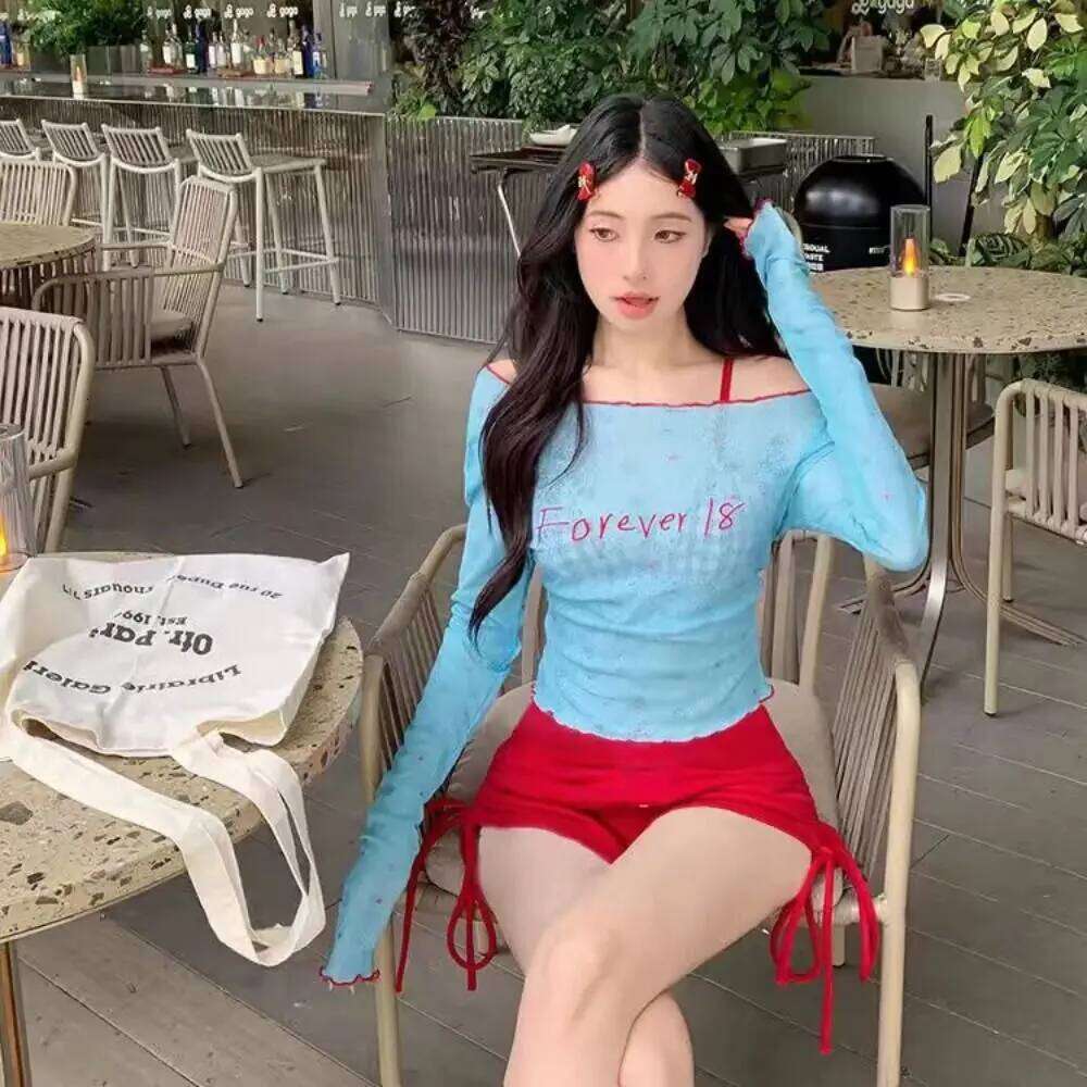 Elastic Sweet Swimsuits Two Piece Sleeveless Backless Floral Bikini Set Women Low Waist V Hem Hot Spring Swimwear Summer Z260206