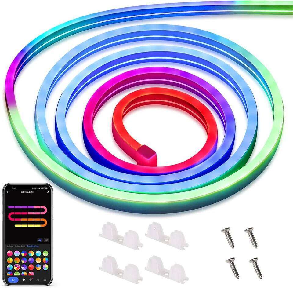5V Flexible USB Dreamcolor Chasing RGBIC Rope Light Bluetooth Neon LED Strip Lights with Music Sync Z260206