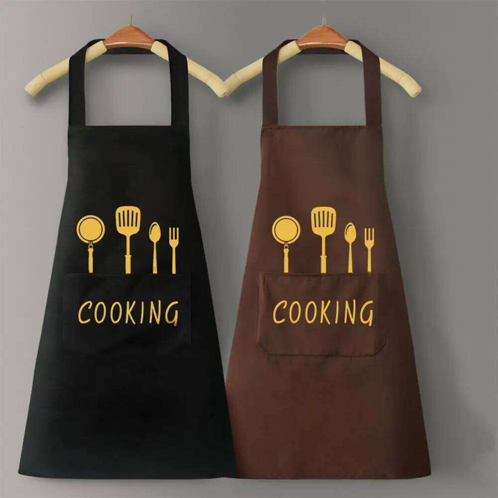 New PVC Apron Waterproof Oilproof Kitchen Smock Sleeveless Cooking Work Clothes Household Cleaning Tools & Accessories S260205