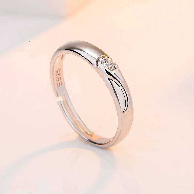 Romantic 925 Sterling Silver Angel Wings Flying By Side Couple Rings for Woman Korean Wedding Jewelry Valentine's Day Gifts W260206