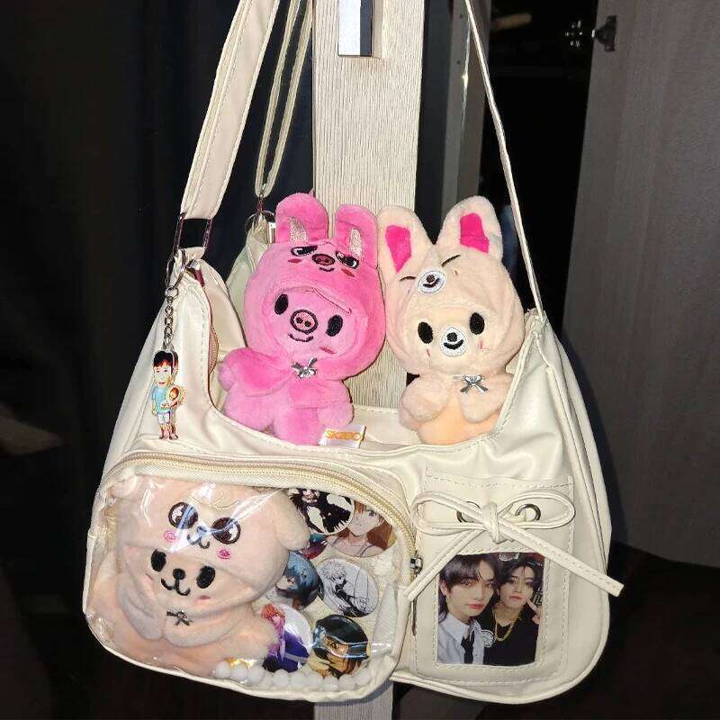 Girls DIY Women Y2K Harajuku Bags Korean Transparent Ita Bag School Crossbody Anime Display Plate Handbag Toy Y260205