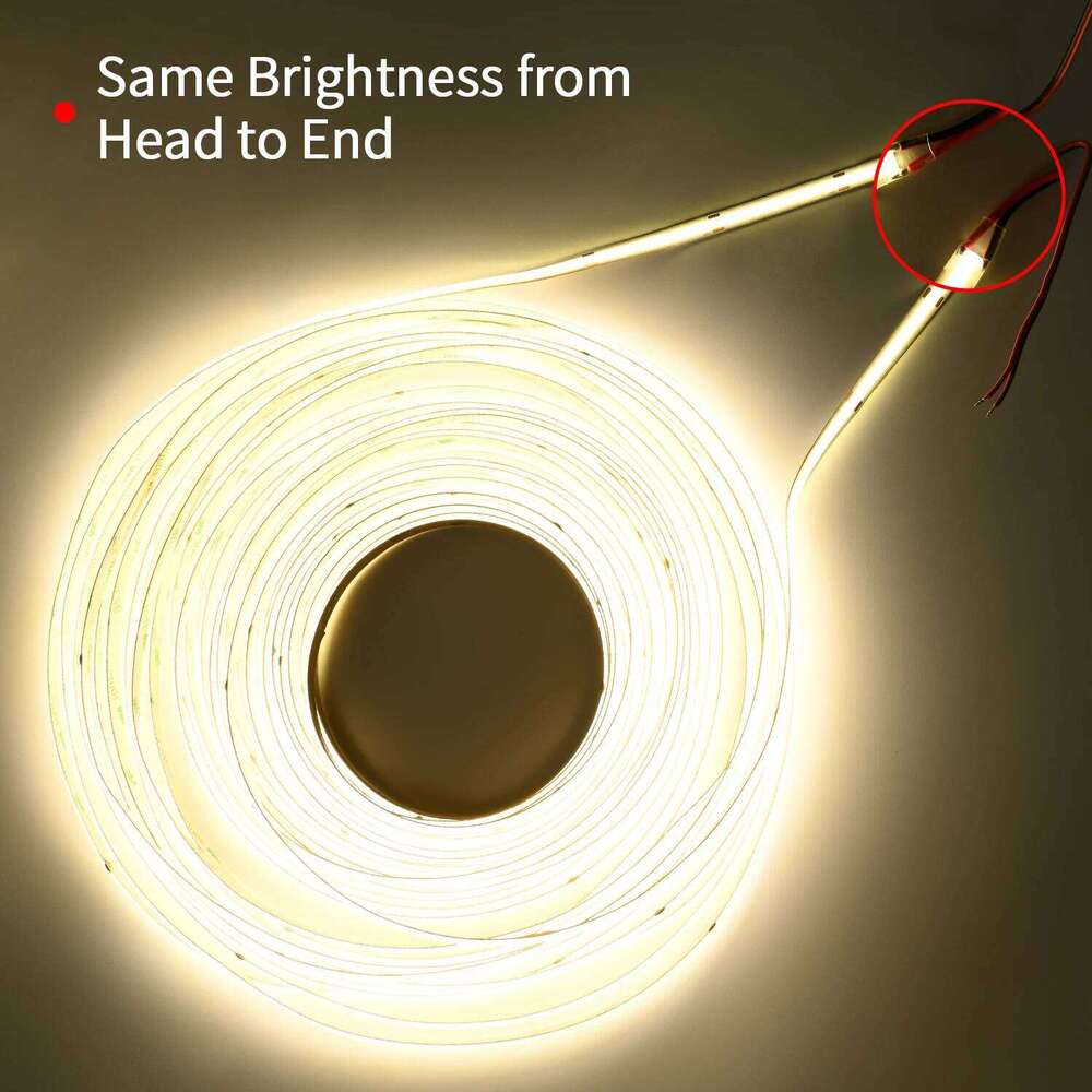 20m Ultra-long COB Strip Light 480LEDs/m 65.6ft Super Bright Flexible Led Ribbon Tape 24V Dimmable RA90 LED Linear Lighting Z260206