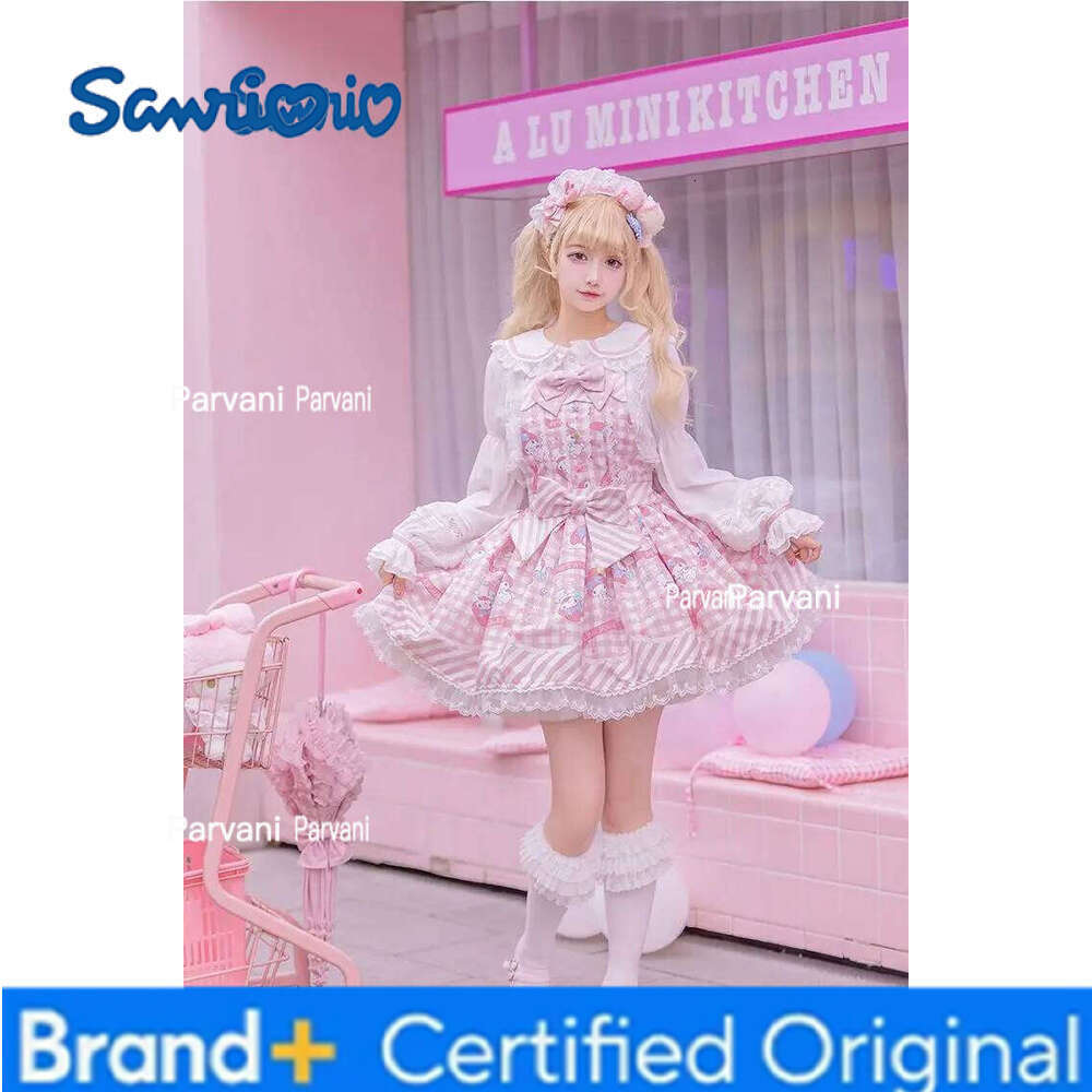 Sanrio Lolita Sweet Cartoon Print Princess Dress Women Cute Bow Lace Party Strap Dresses Girly Harajuku Kawaii Y2k Mini Vestidos H260206 - view 6