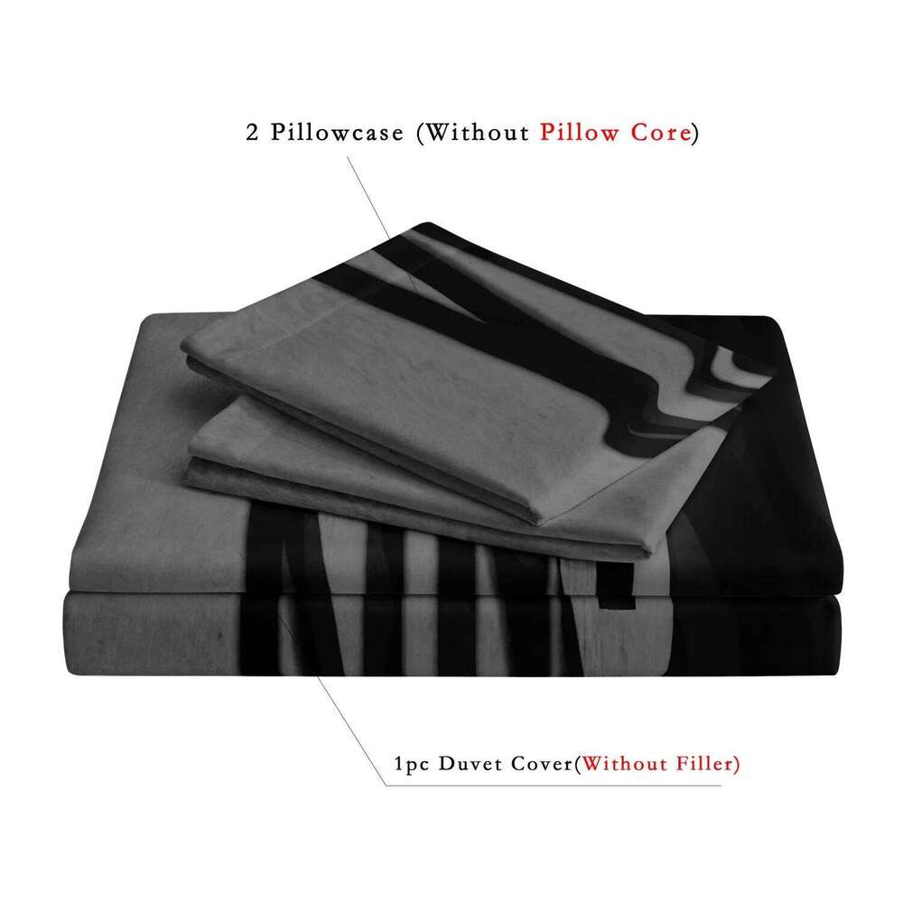 3pcs King &Queen Size Bed Pattern Down Duvet Cover Soft Comfortable Bedroom and Dormitory Decoration Bedding Set XJ260206