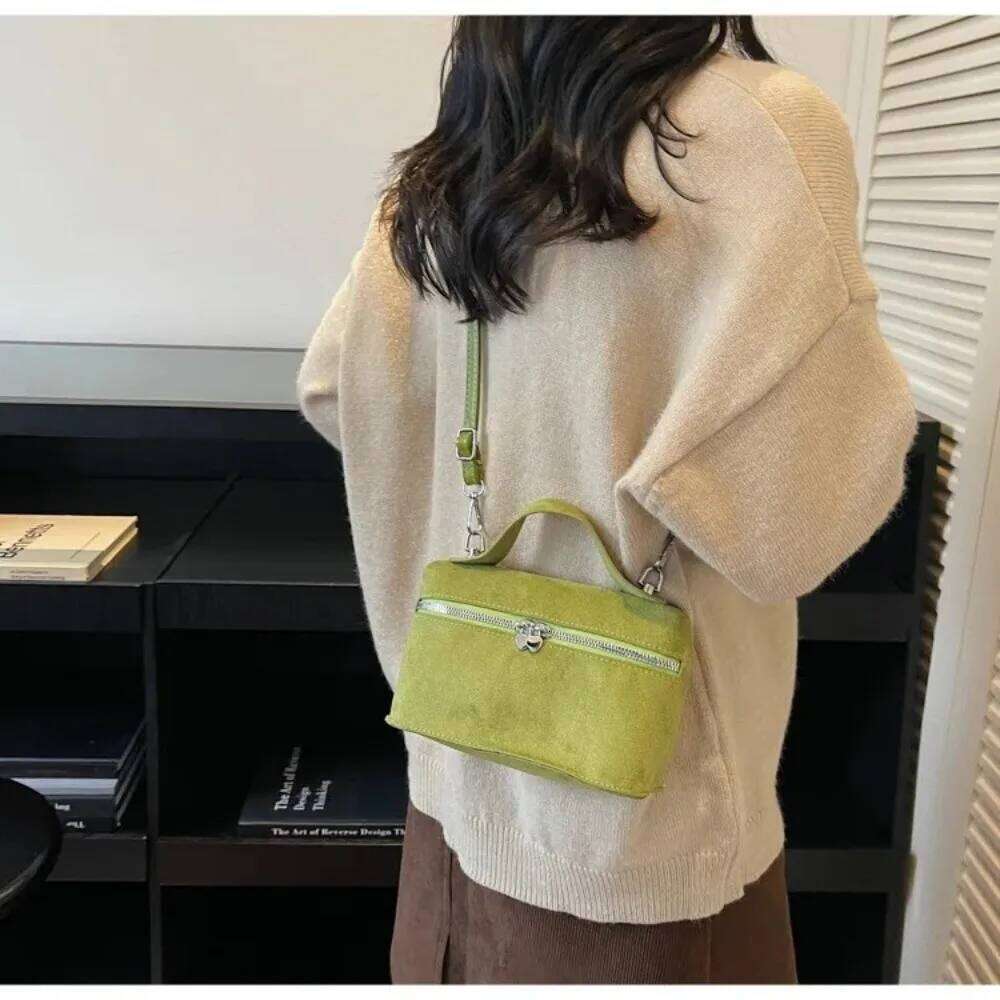 Retro Autumn Winter Matte Crossbody Suede Box Design Shoulder Pure Color Textured Evening Bags Women Handle Bag XJ260129