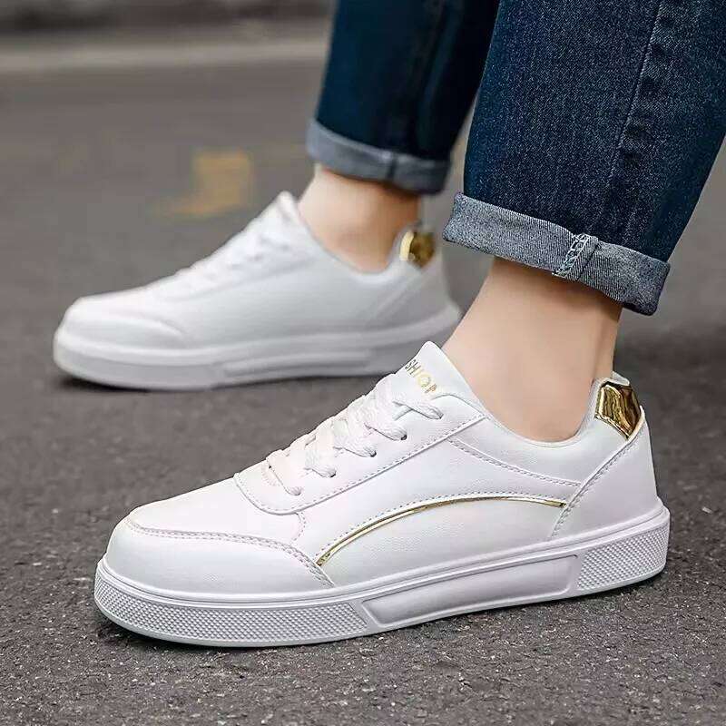 New Men White Skateboarding Comfortable Casual Sneakers Trend Anti Slip Walking Shoes Breathable Soft Soled Footwear Male