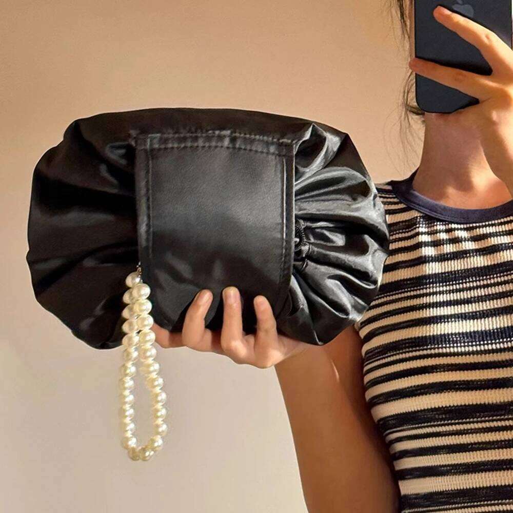 Women Drawstring Cosmetic Travel Storage Makeup Bag Organizer Female Make Up Pouch Portable Waterproof Toiletry Beauty Case Y260206