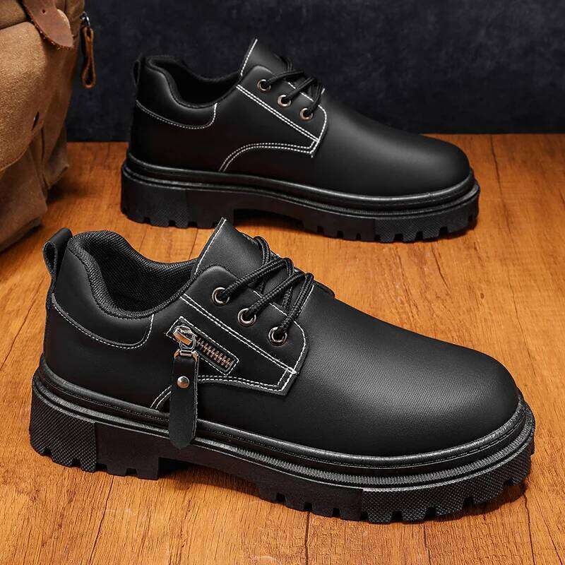 Spring and Autumn New Personalized Large Size Men's Formal Business Wear-Resistant Thick-Soled British Style Large-Toe Shoes, Trendy Casual Shoes