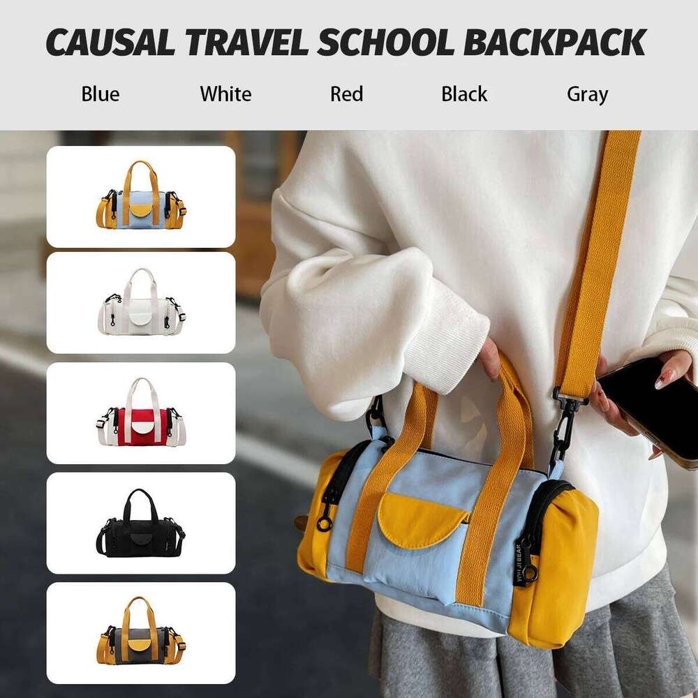 Toast Women's New Summer Yoga Versatile Water-Repellent Shoulder Crossbody Men's Fashion Commuter Class Bag Travel Outdoor Sports Backpack X