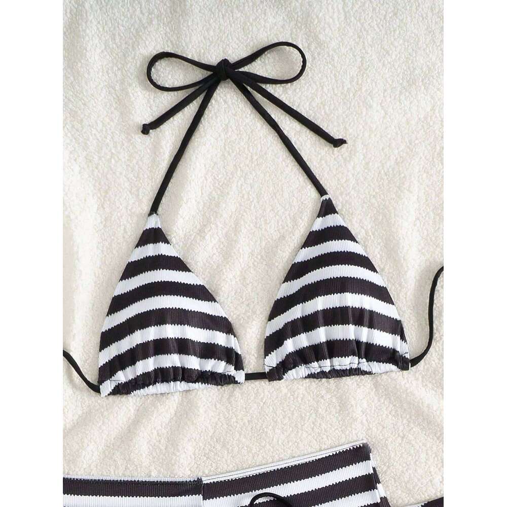 DEKA New Arrival Triangle Striped Bikini Set Women Swimsuit Micro Swimwear Print Bathing Suit Brazilian Biquini Sexy Beach Wear XJ260206