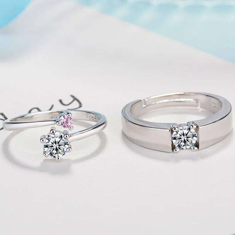 Real 925 Stelring Silver Woman's New Jewelry Crystal Zircon Couple Ring For Man XY0388 W260206