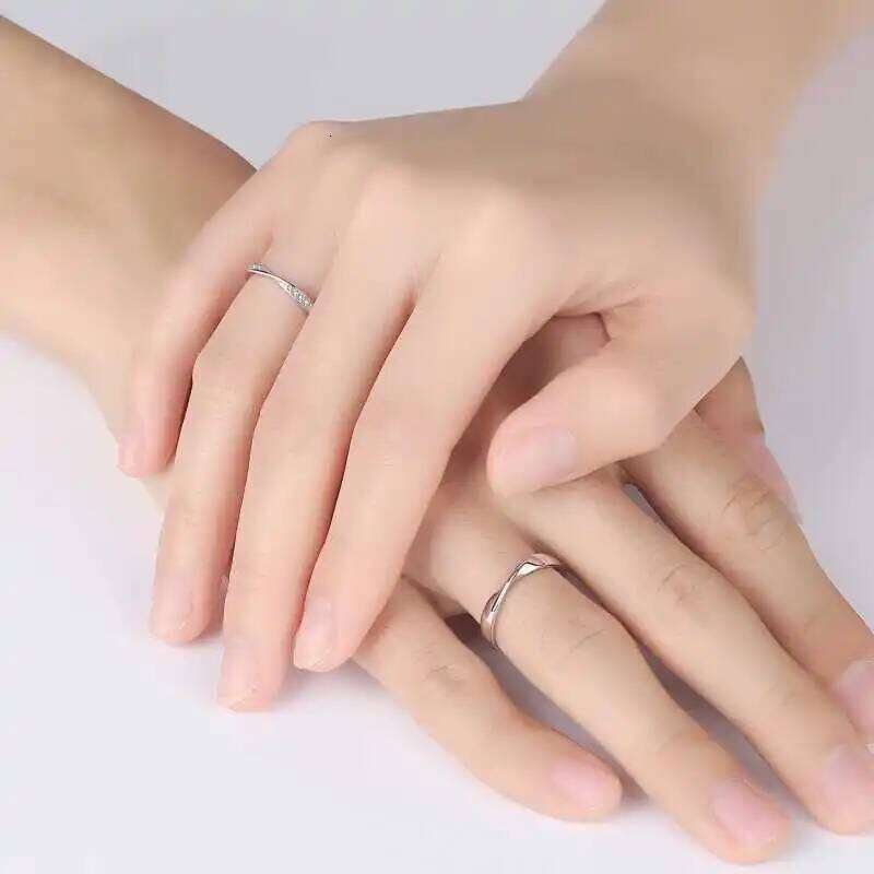 New Fashion Mobius Smooth Couple Rings Classic Silver Color Adjustable Ring For Men Women Wedding Jewelry Valentine's Gift W260206
