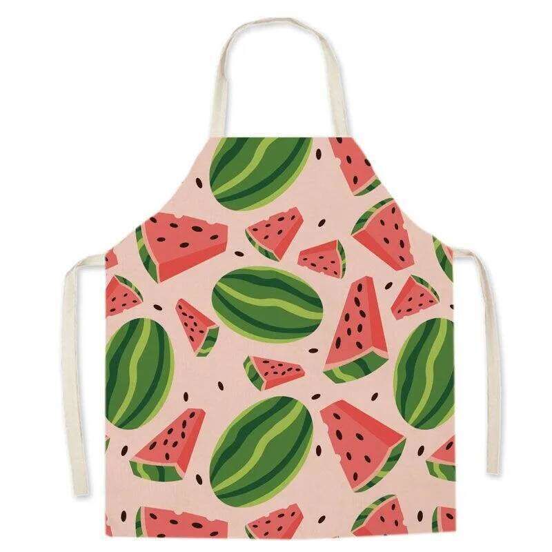 New style small fresh fruit linen fabric sleeveless kitchen cooking baking bib home cleaning apron 68x55cm S260205