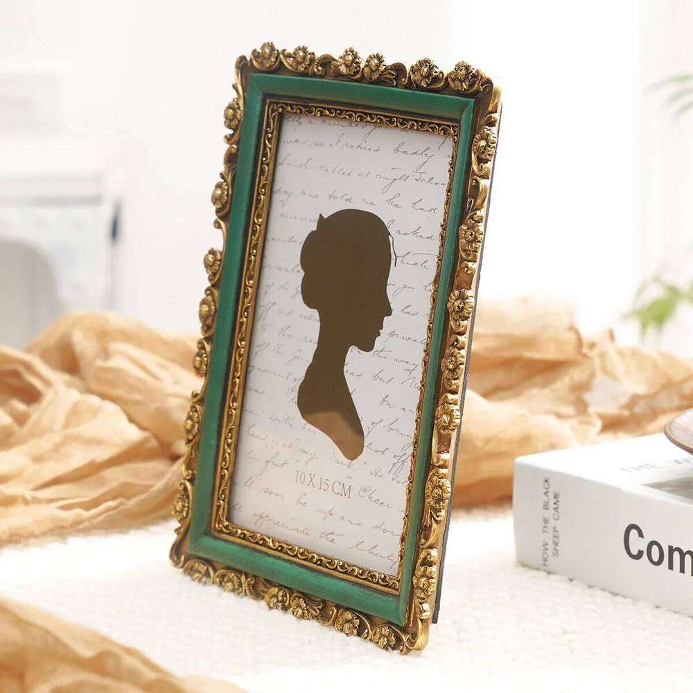 1PC, resin material three-dimensional crabapple pattern home decoration frame, rectangular display photo frame S260205