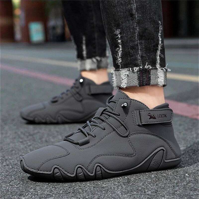 Men's Casual Comfortable Breathable Lace Up Design Appearance High Top Shoes Daily Activities Light Sports Loafers