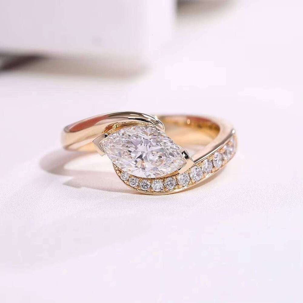High Quality 10K Gold Moissanite Diamond Women Luxury Ring For Birthday Or Anniversary Available At Factory Price