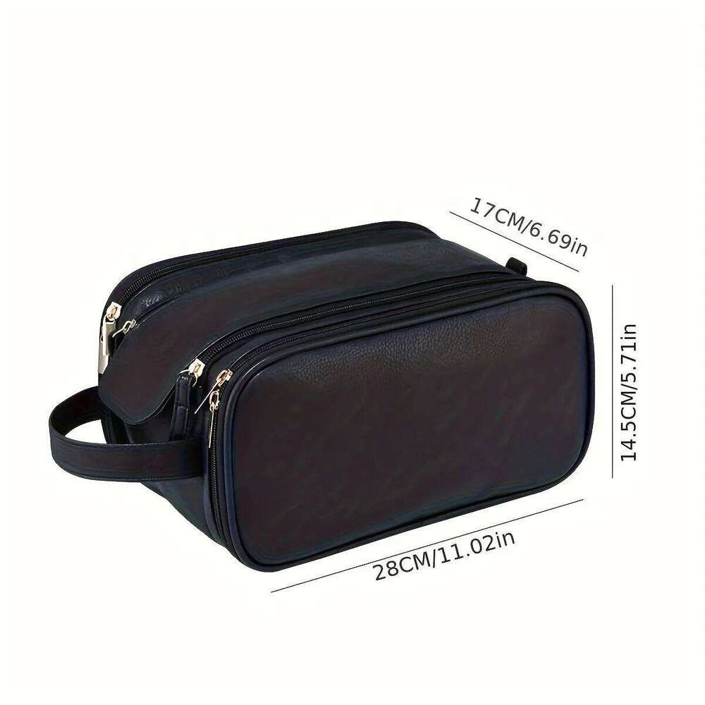 Large Capacity Cosmetic Bag Toiletries Organizer PU Leather Portable Travel Toiletry Pouch Women Makeup Storage Bags Y260206