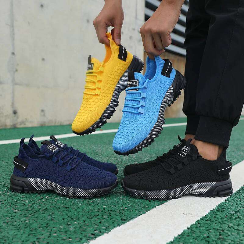 Men's Solid Lace-Up Casual Breathable Lightweight Sneakers Outdoor Mesh Running Shoe Athletic Jogging Tennis Walking Shoes