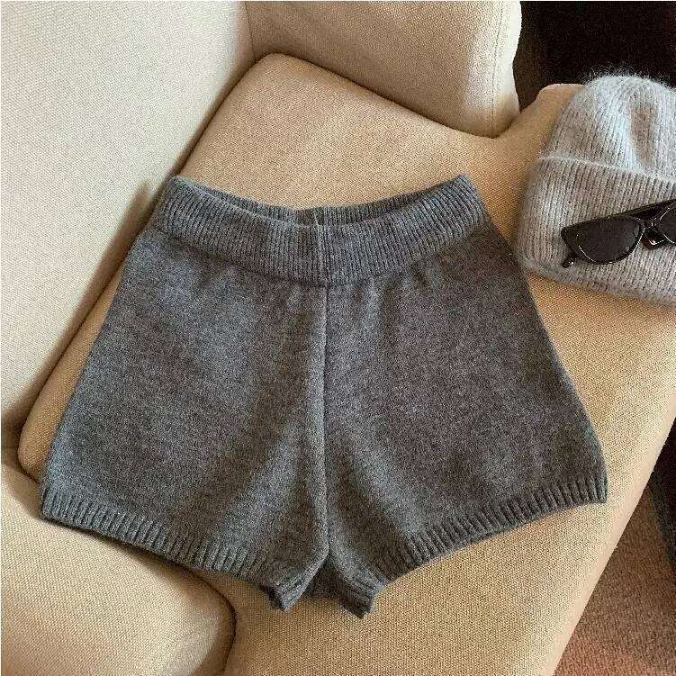 Women's Knitted Solid Color Yarn Yoga Inner Wear High Slimming Versatile Shorts Hot Pants Low Waist Fabric XJ260206