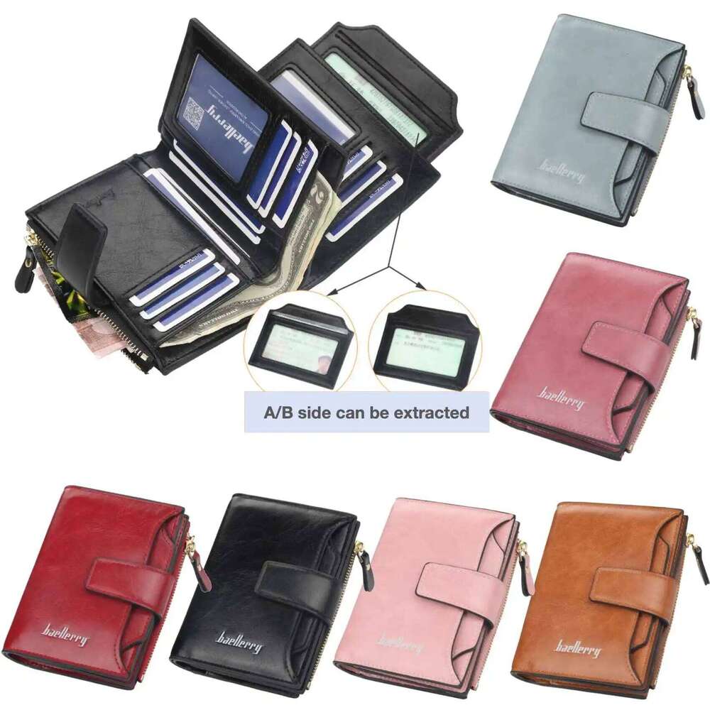 Casual Trifold Men's And Women's Unisex Short Wallet Multi-Card Driver's License Card Holder Large Capacity Zipper Coin Purse Y260206