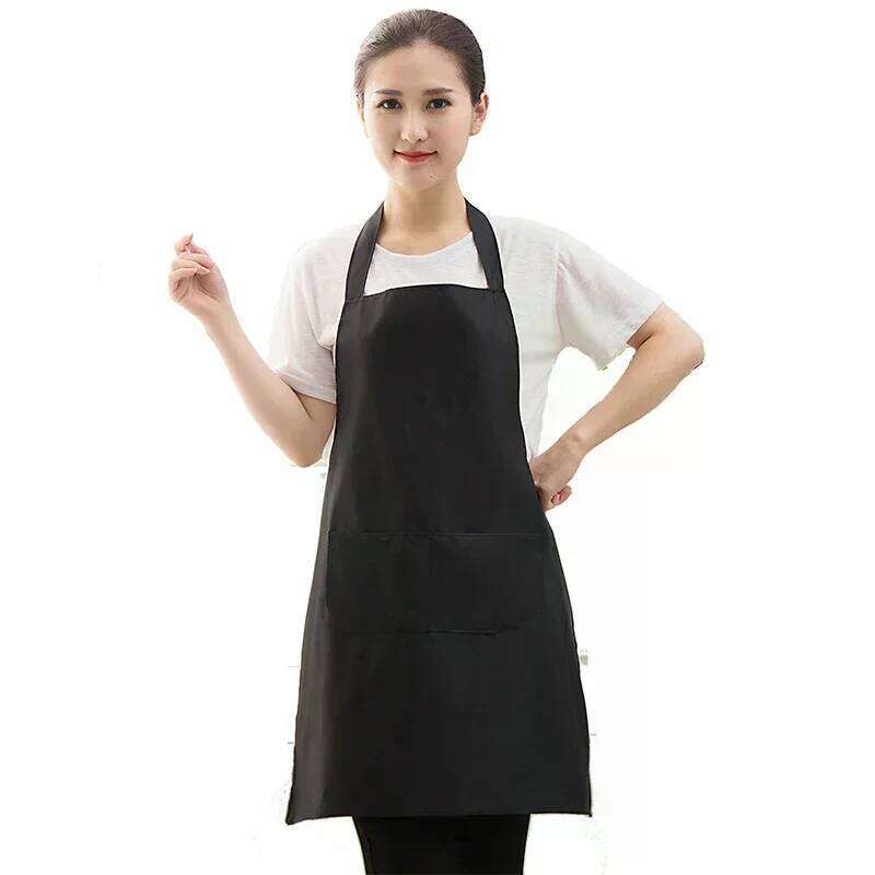 1PCS Adult Solid Color Apron For Kitchen And Restaurant Work Pinafore With Pockets S260205