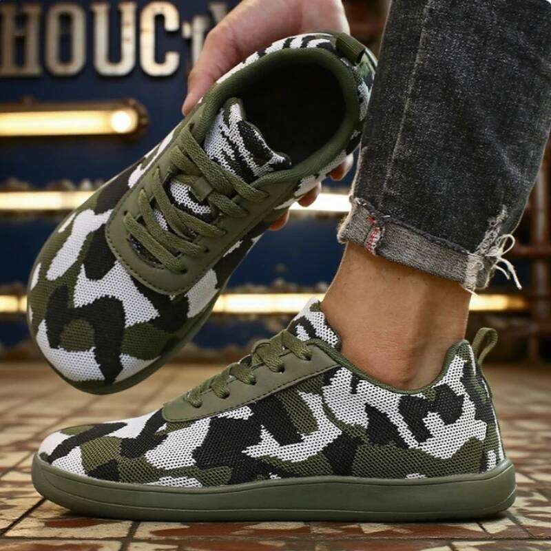 Camouflage Wide Toe Shoes Comfortable Soft Sole Breathable Walking Sneakers Fashionable Trendy Outdoor Loose Training Men's Shoe